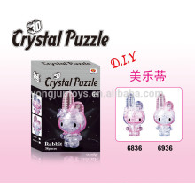 Puzzle de puzzle DIY de cristal populaire Lapin 38PCS avec lumière